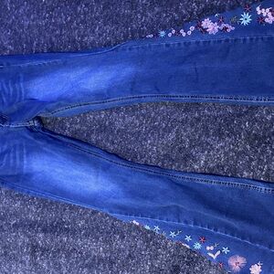 Bamboo flared embroidered jeans